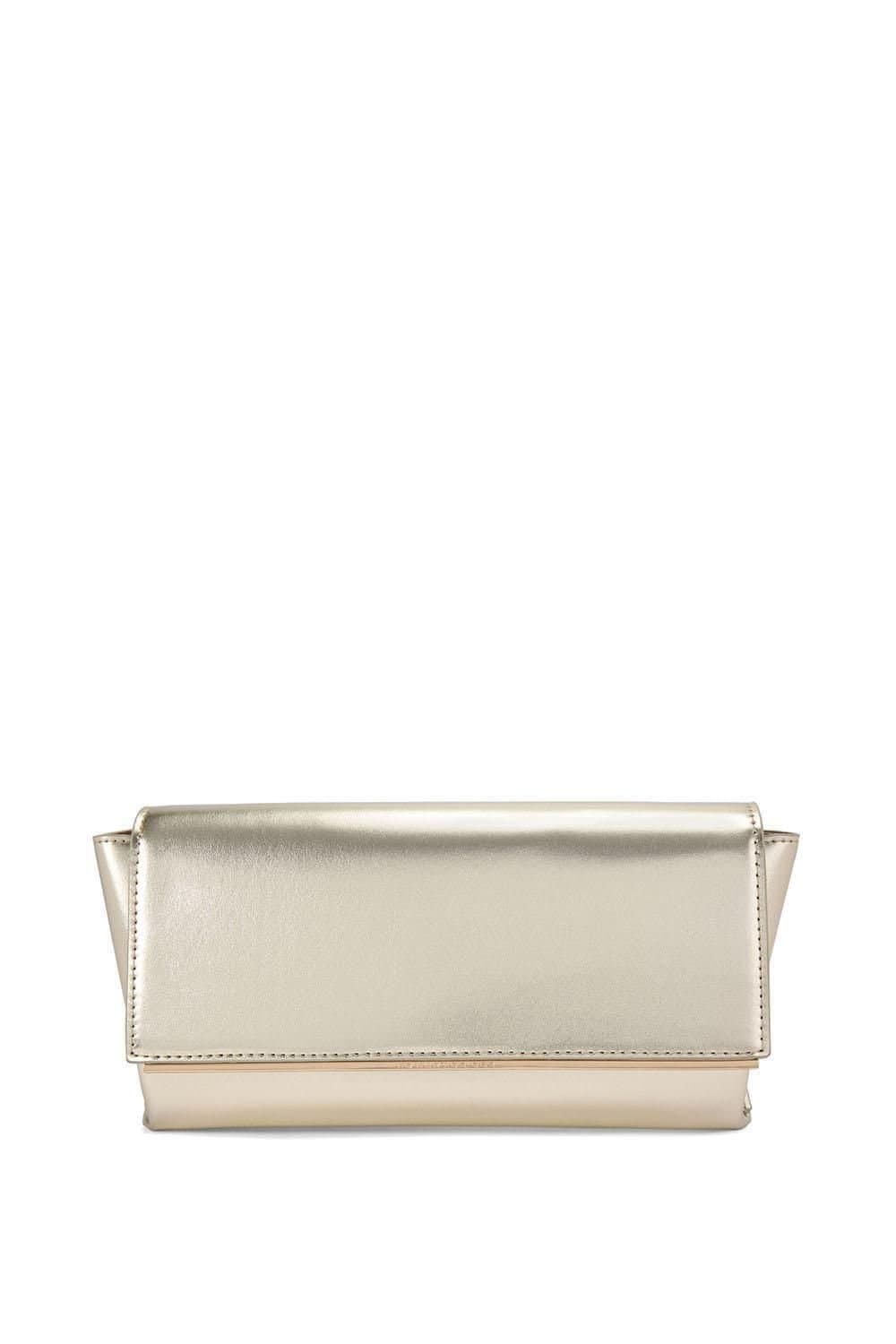 Miss KG Miss KG Gold Metallic Clutch Bag
