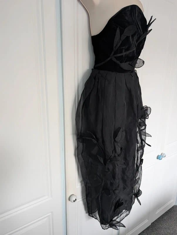 ASOS ASOS Edition floral applique velvet bandeau dress size 4