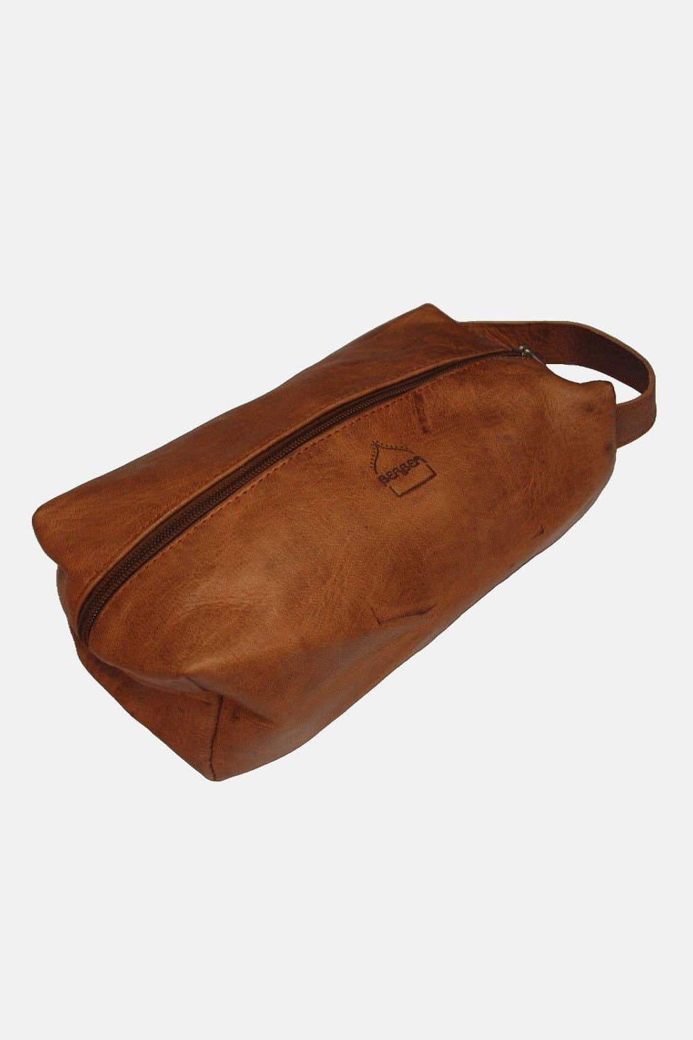 Berber Leather Berber Leather Men's Wash Bag in Tan