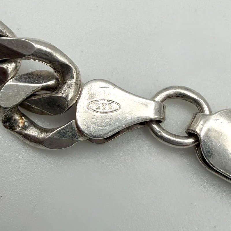 no brand Vintage 925 Sterling Silver Curb Link Chain Necklace