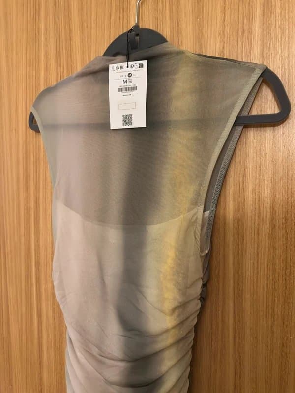 Bershka Bershka High Neck Ombre Mini Dress in Beige – Size M / UK 10 – Brand New with Tags