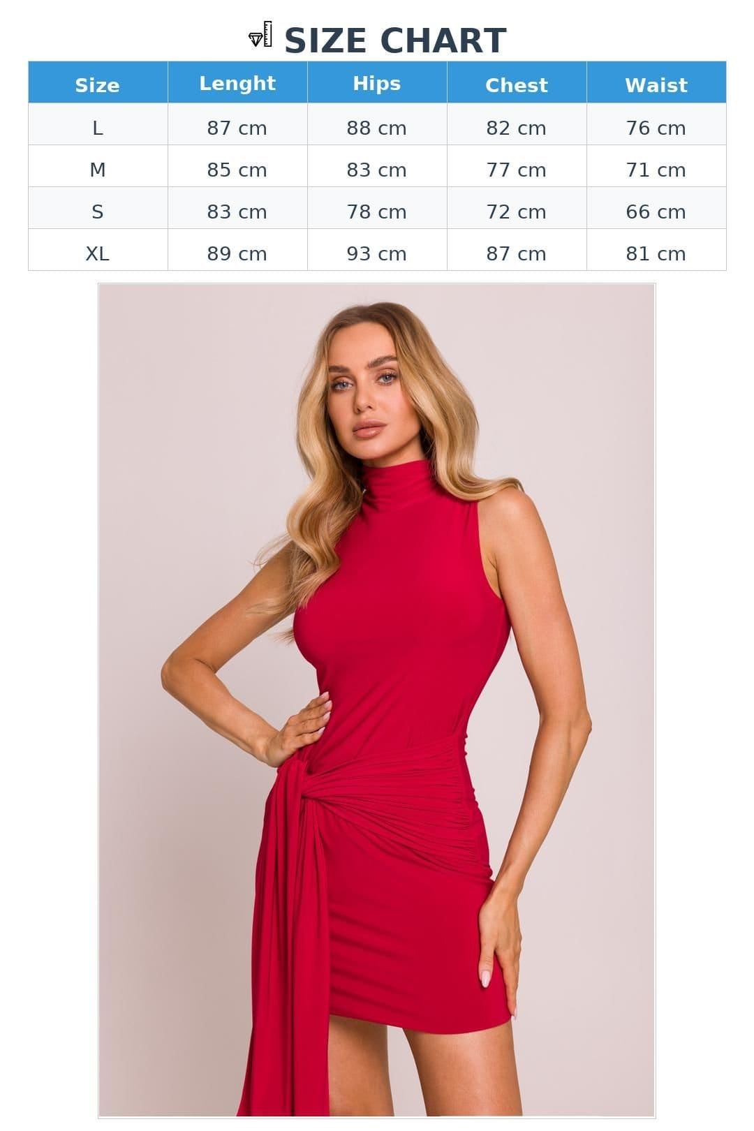 Love Lace Love Lace Women's Elastic Cocktail Mini Dress with Hip Ties in Red - 4