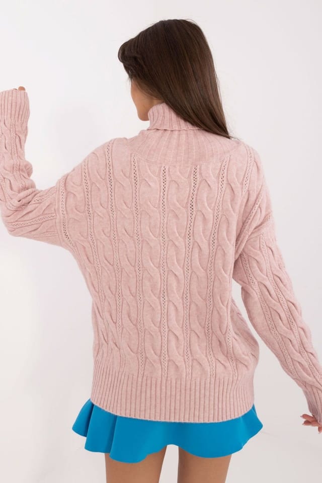 Love Lace Love Lace Women's Everyday Acrylic Blend Turtleneck Sweater in Pink - 3