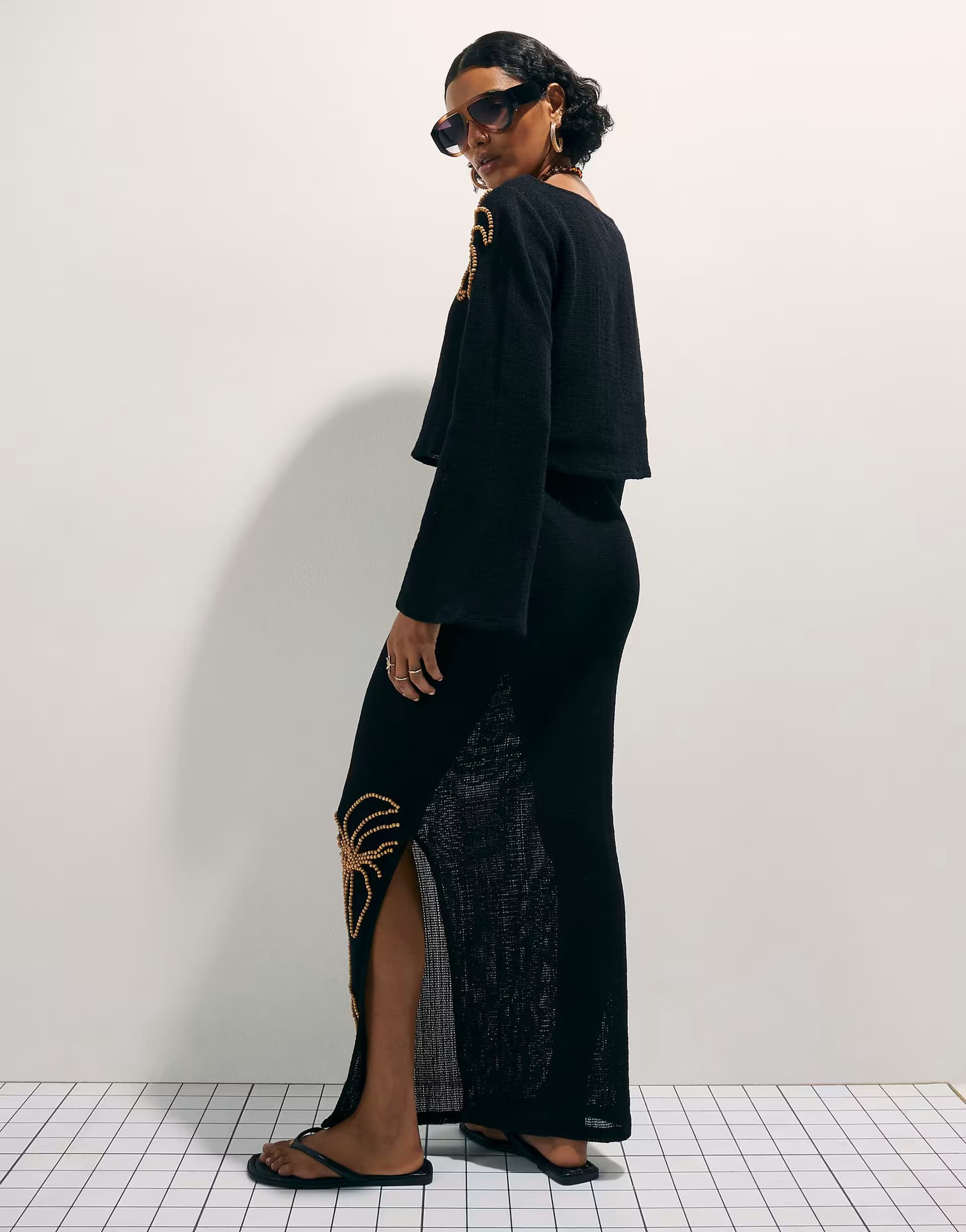 ASOS River Island Beaded knit top and maxi skirt