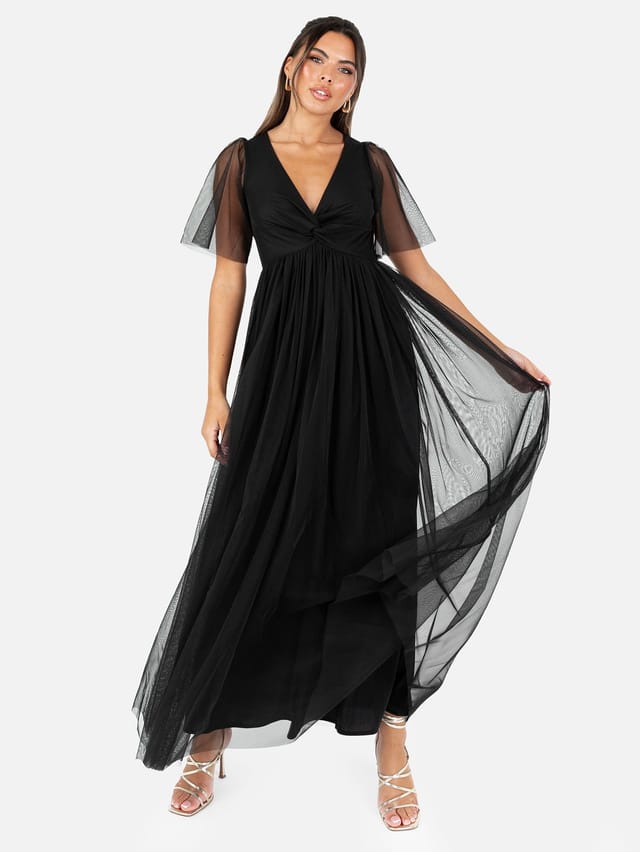 Anaya with Love Anaya with Love Women's Twist Detail Maxi Dress in Black - 3