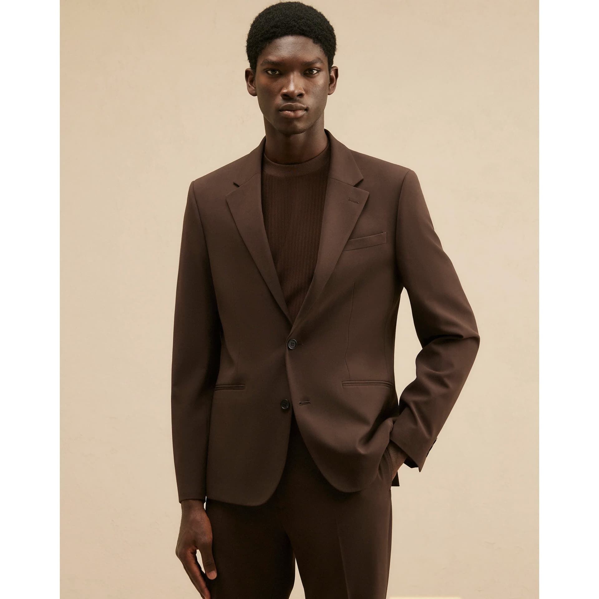 River Island Mens River Island Brown Slim Fit Suit Jacket