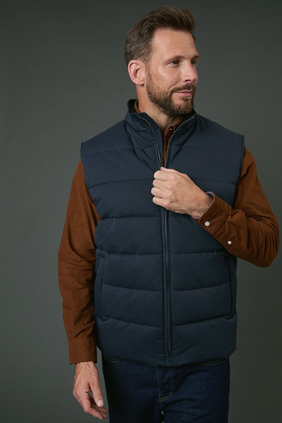 Maine Maine Men's Navy Padded Gilet - 2