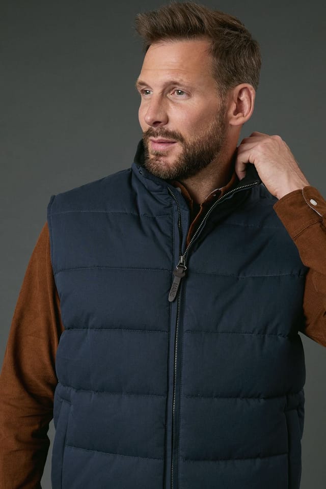 Maine Maine Men's Navy Padded Gilet - 2
