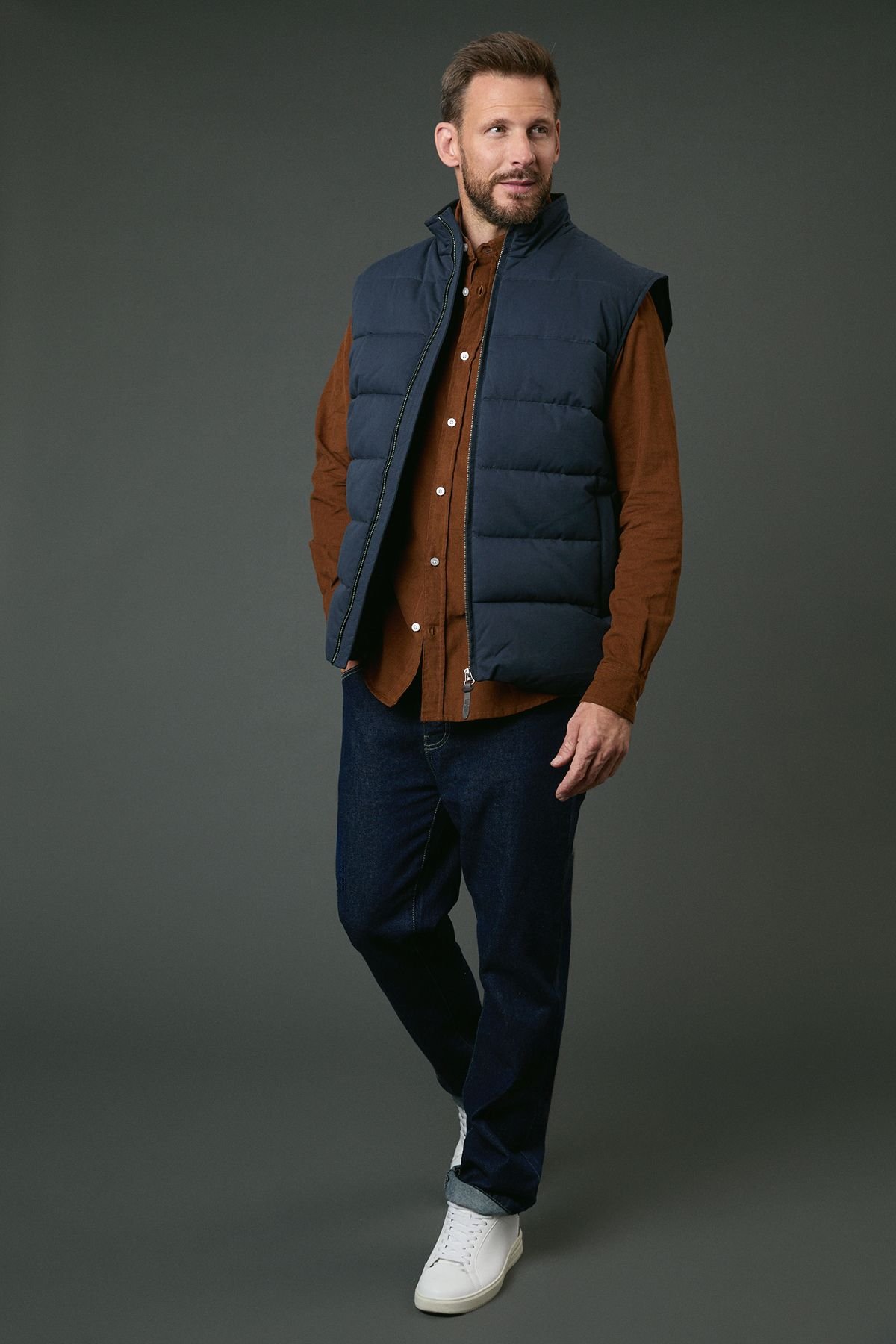 Maine Maine Men's Navy Padded Gilet - 4