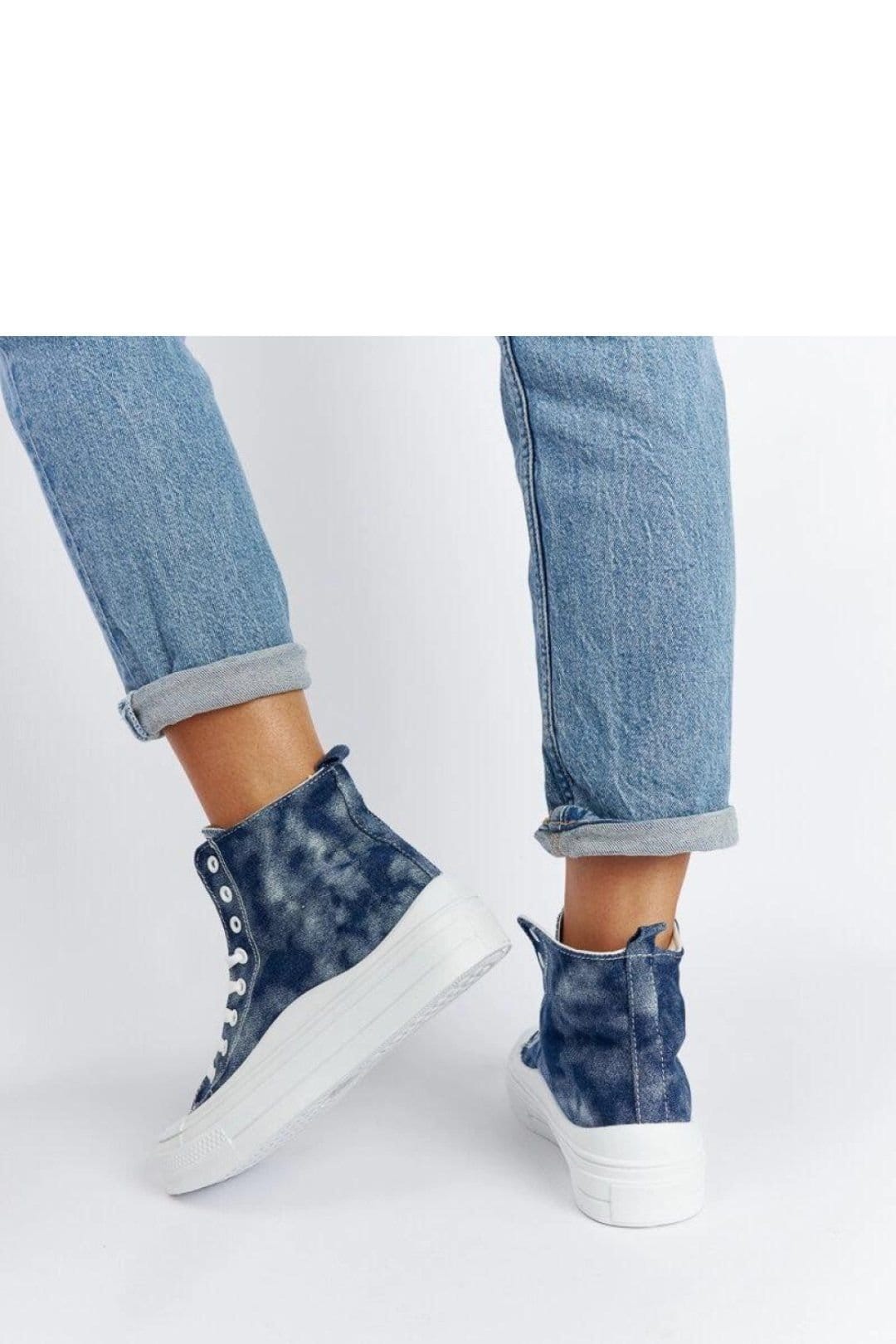 Love Lace Love Lace Women's Vicente Platform Lace Up Sneakers with Sturdy White Sole in Blue - 4