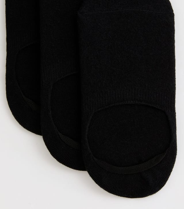 New Look 3 Pack Black Sports Heel-Grip Invisible Socks New Look - 2