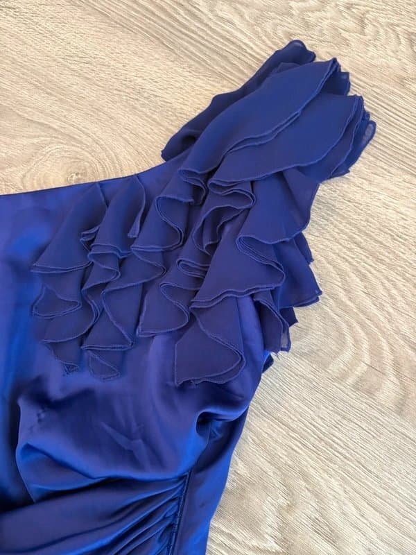 Next Miss Next Purple One Shoulder Ruffle Cocktail Party Dress UK 14 Occasion Prom Wedding Guest Y2K