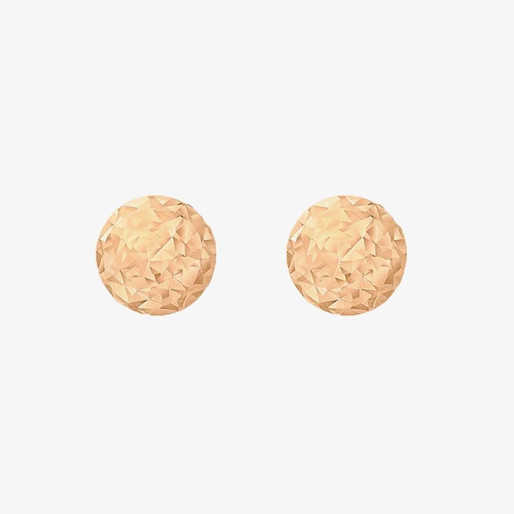T.H.Baker T.H.Baker Rose Gold 4mm Faceted Ball Stud Earrings