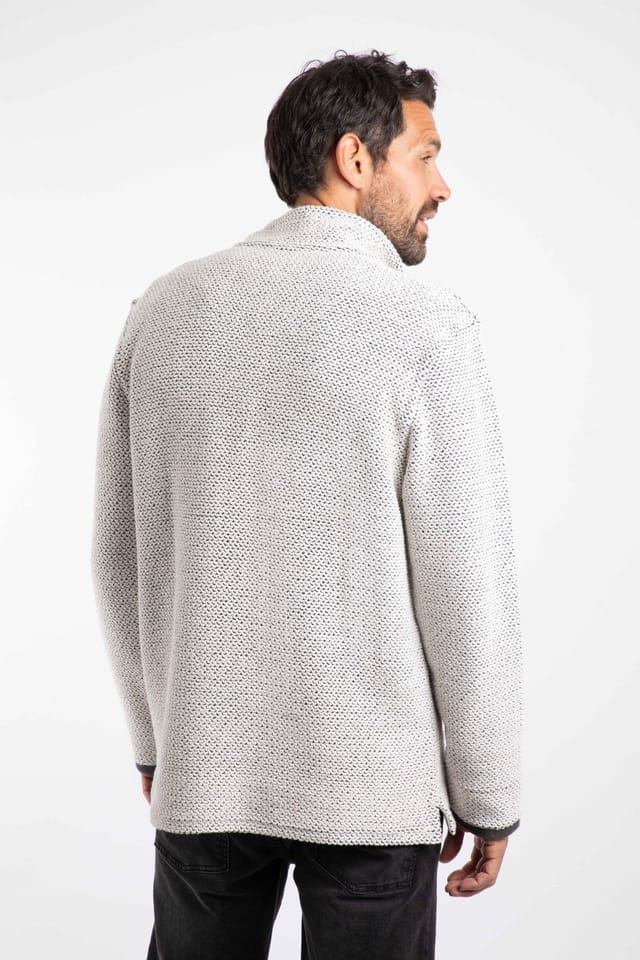 Weird Fish Weird Fish Men's Cruiser 1/4 Zip Macaroni Sweatshirt in Ecru - 3