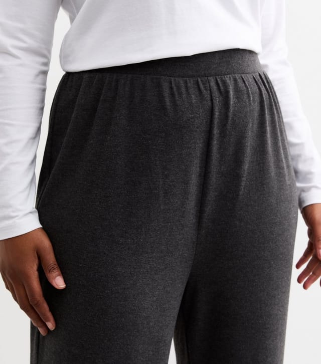 New Look Women's Plus Size Dark Grey Jersey Trousers Curves New Look - 2