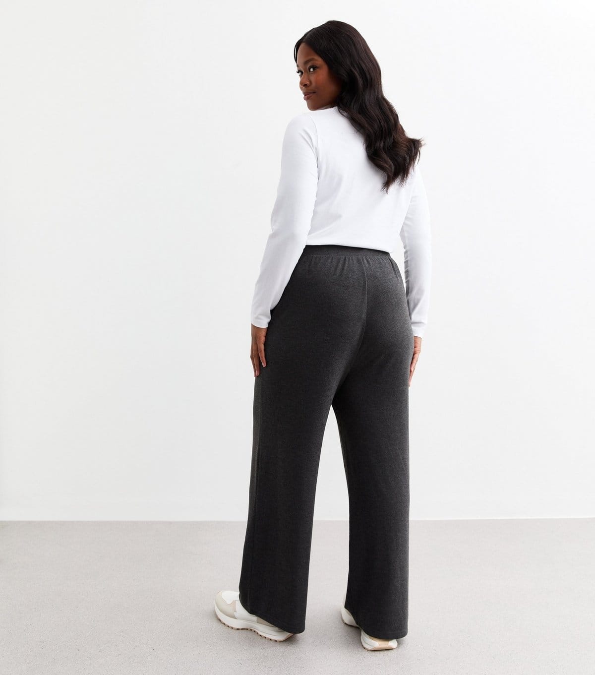New Look Women's Plus Size Dark Grey Jersey Trousers Curves New Look - 4