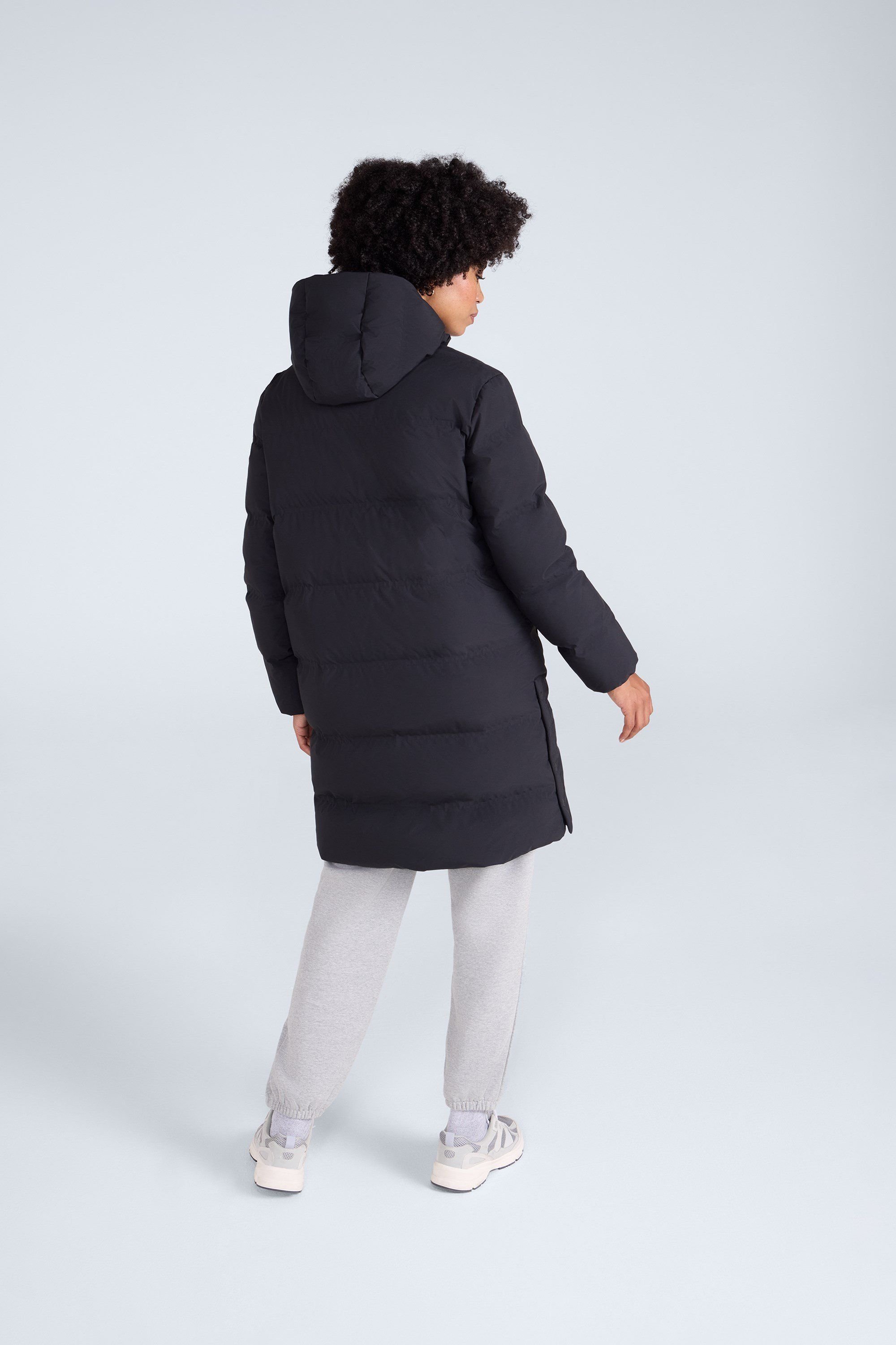 Animal Animal Women's 'Cosi Cloud' Water Resistant Mid Length Warm Hooded Down Filled Coat in Black - 4