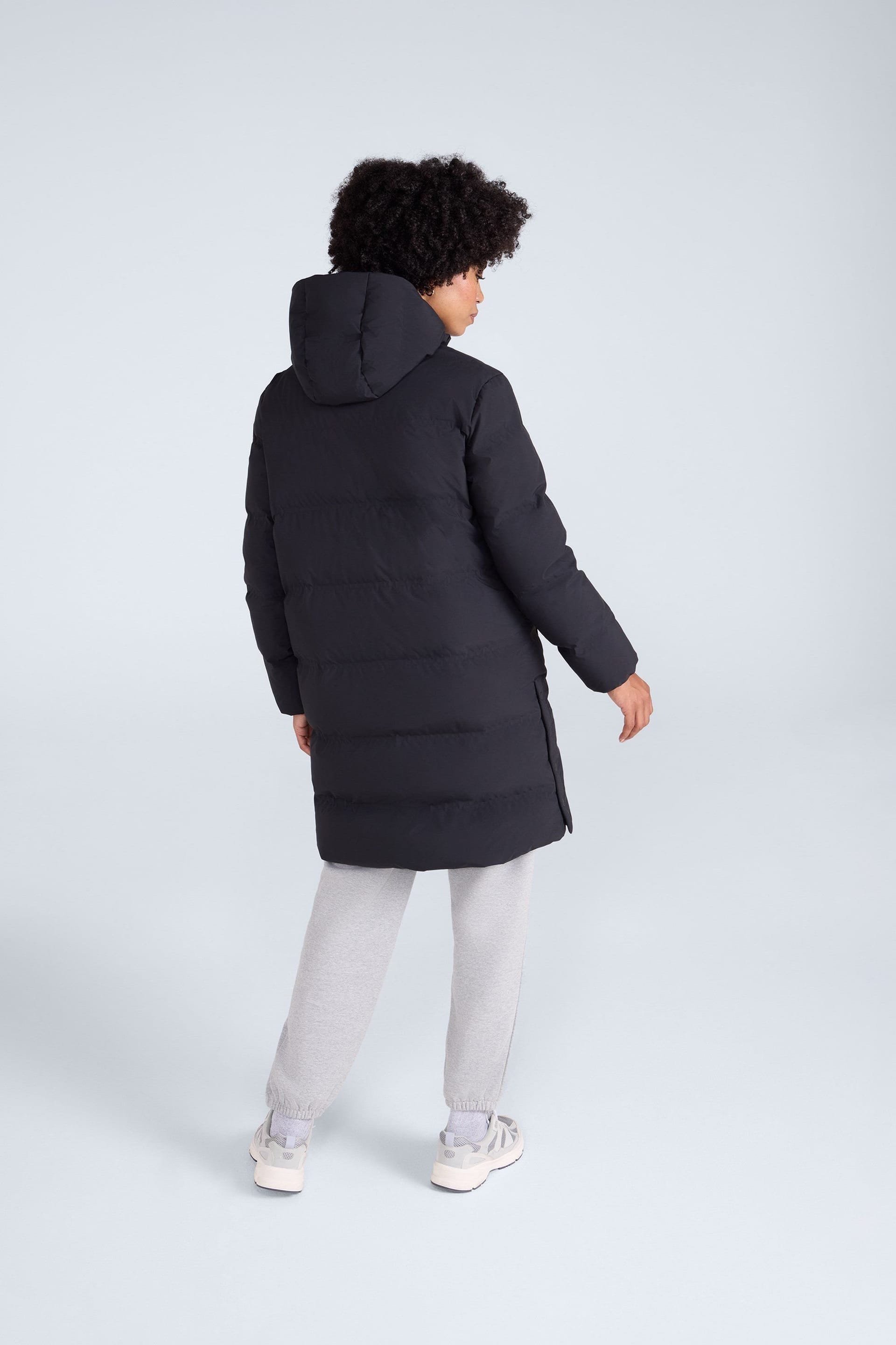 Animal Animal Women's 'Cosi Cloud' Water Resistant Mid Length Warm Hooded Down Filled Coat in Black - 4