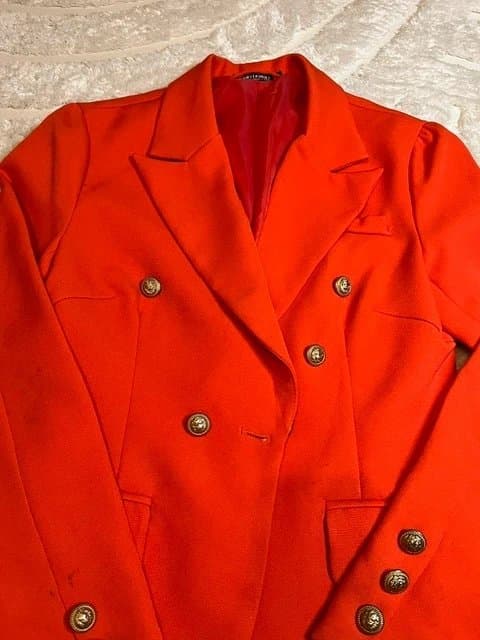 I Saw it First I saw it first red double breasted gold button blazer - S10