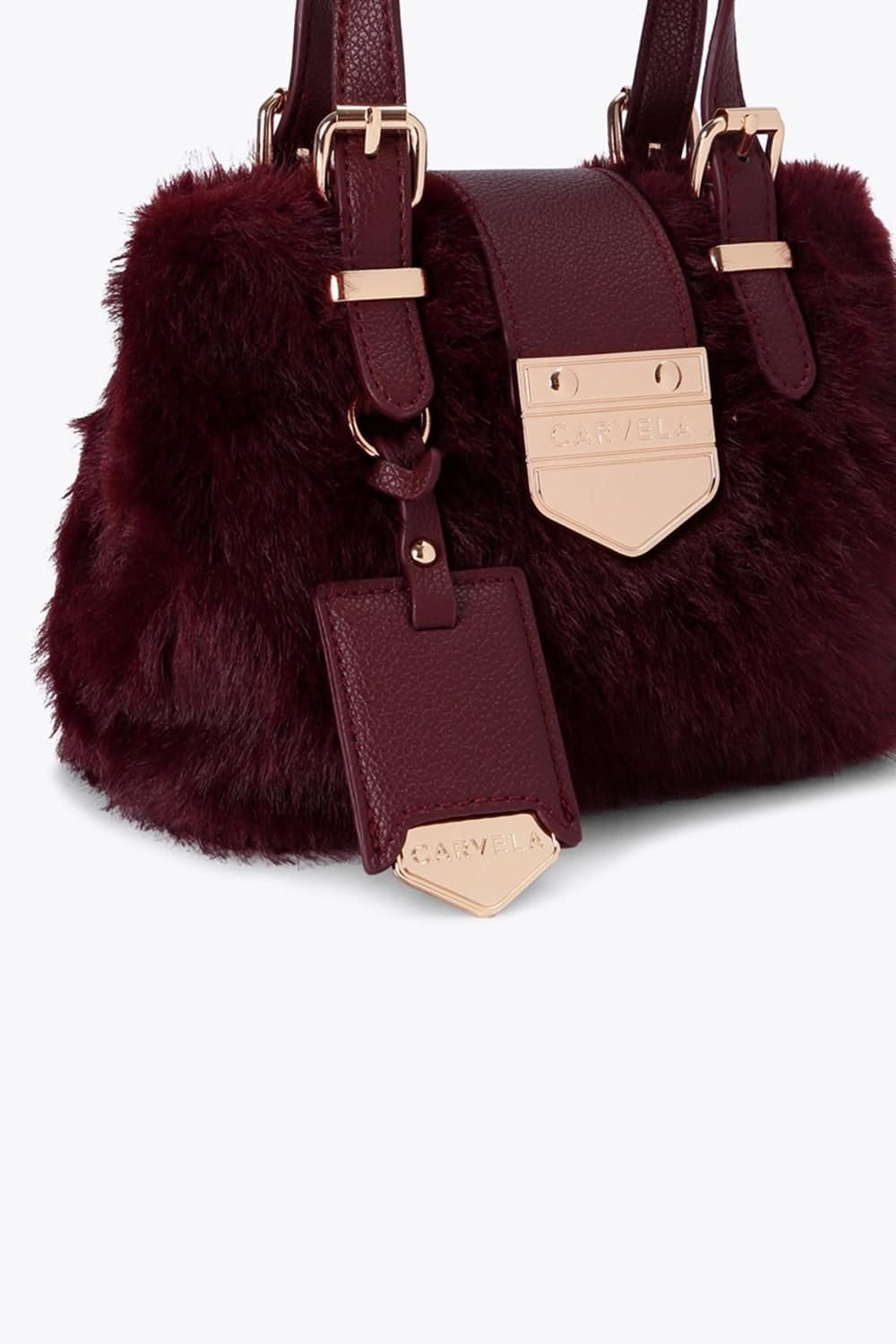 Carvela Carvela Women's 'Maria Micro Fur' Bag in Dark Red - 4