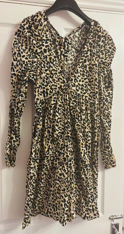 ASOS ASOS plunge 12 animal print knee length wedding party holiday same day post - 1