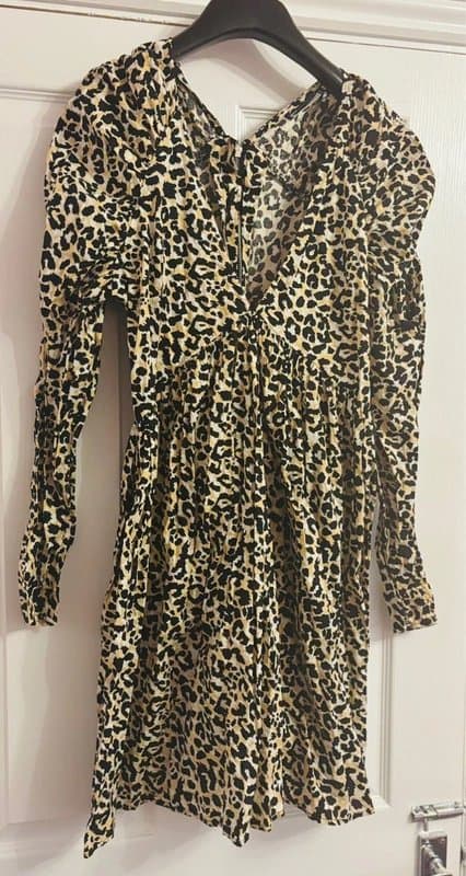 ASOS ASOS plunge 12 animal print knee length wedding party holiday same day post