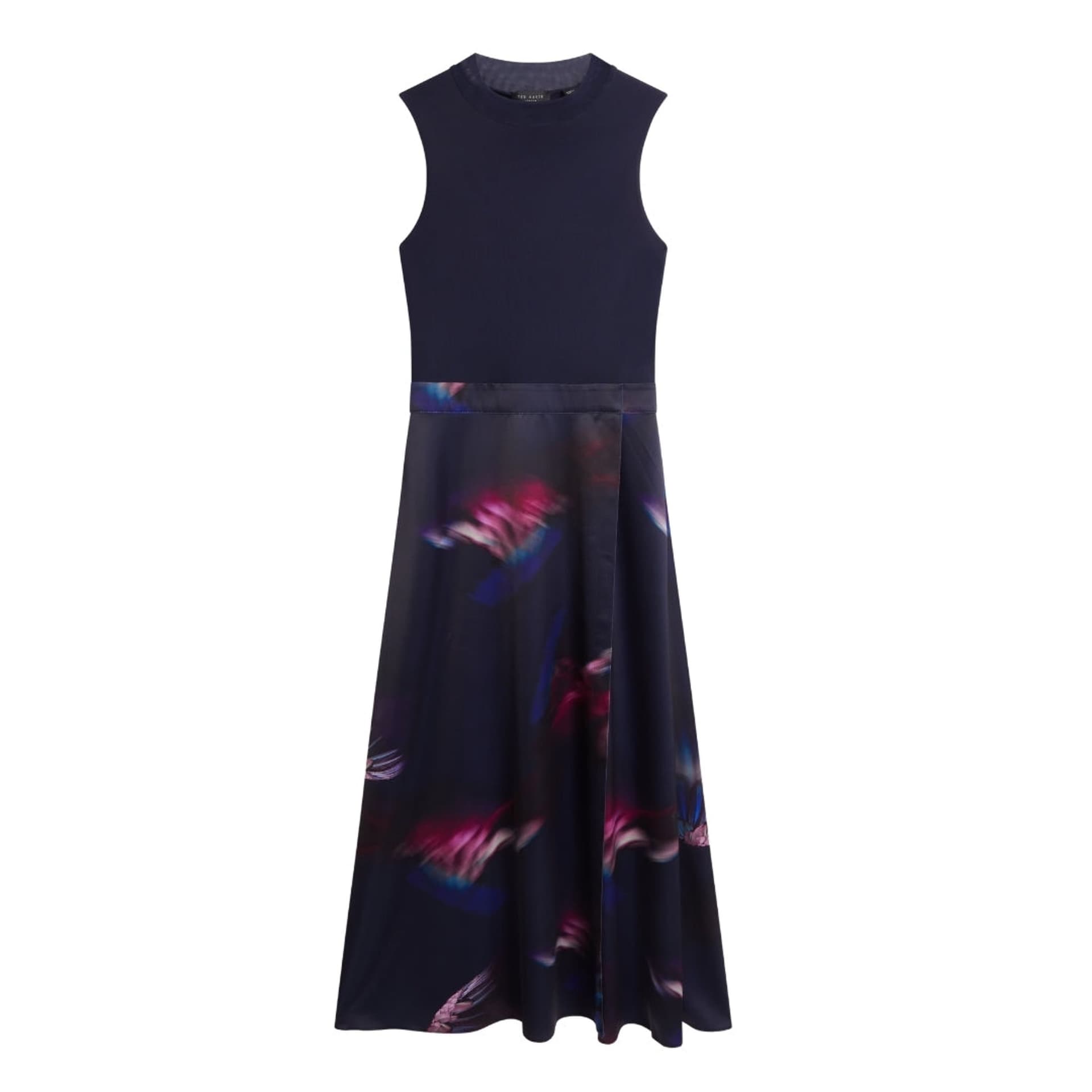 Ted Baker Ted Baker Women's Marlyee Sleeveless Turtleneck Regular Fit Midi Dress in Navy