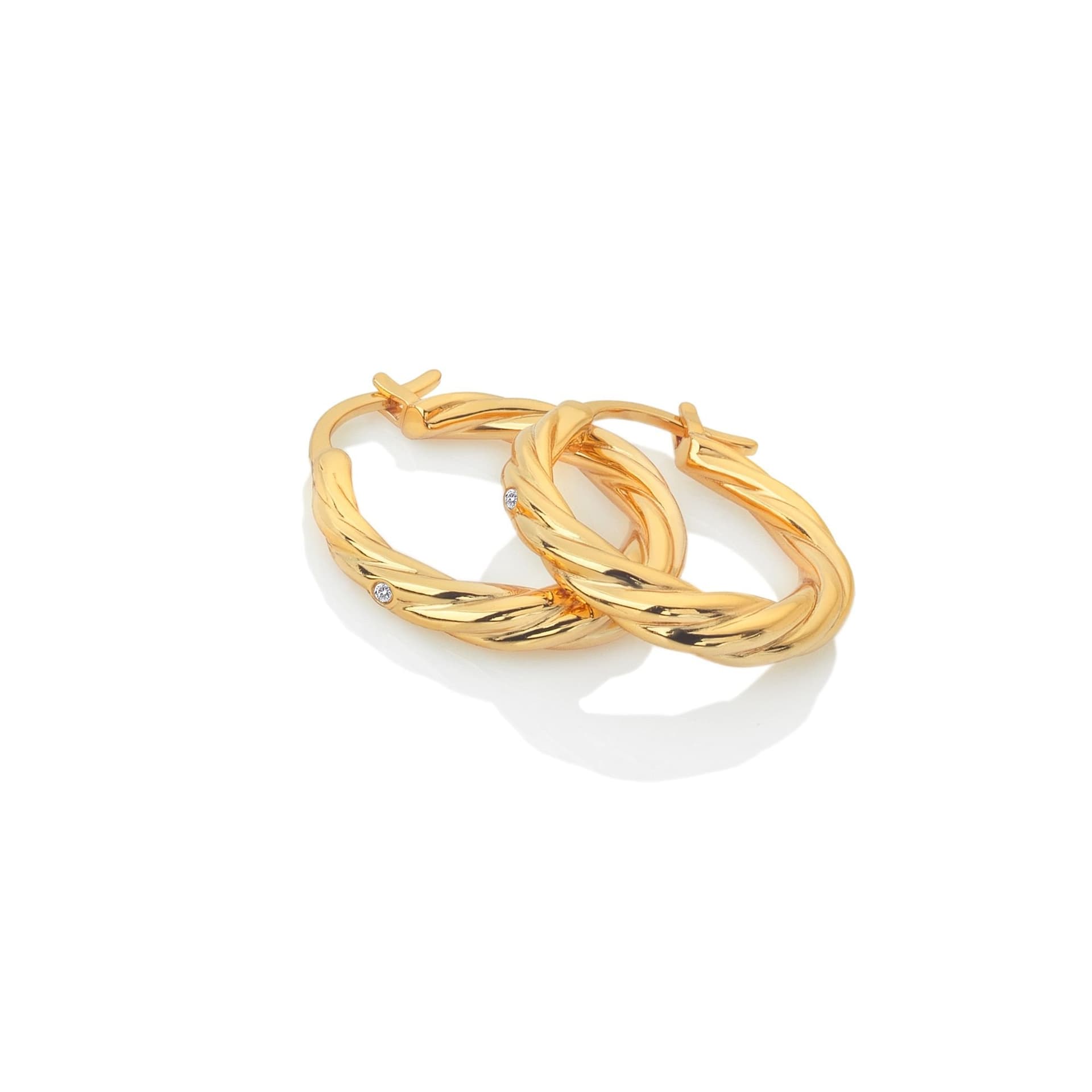 Hot Diamonds Hot Diamonds Women's HD X Golden Edit Entwine Earrings in Silver