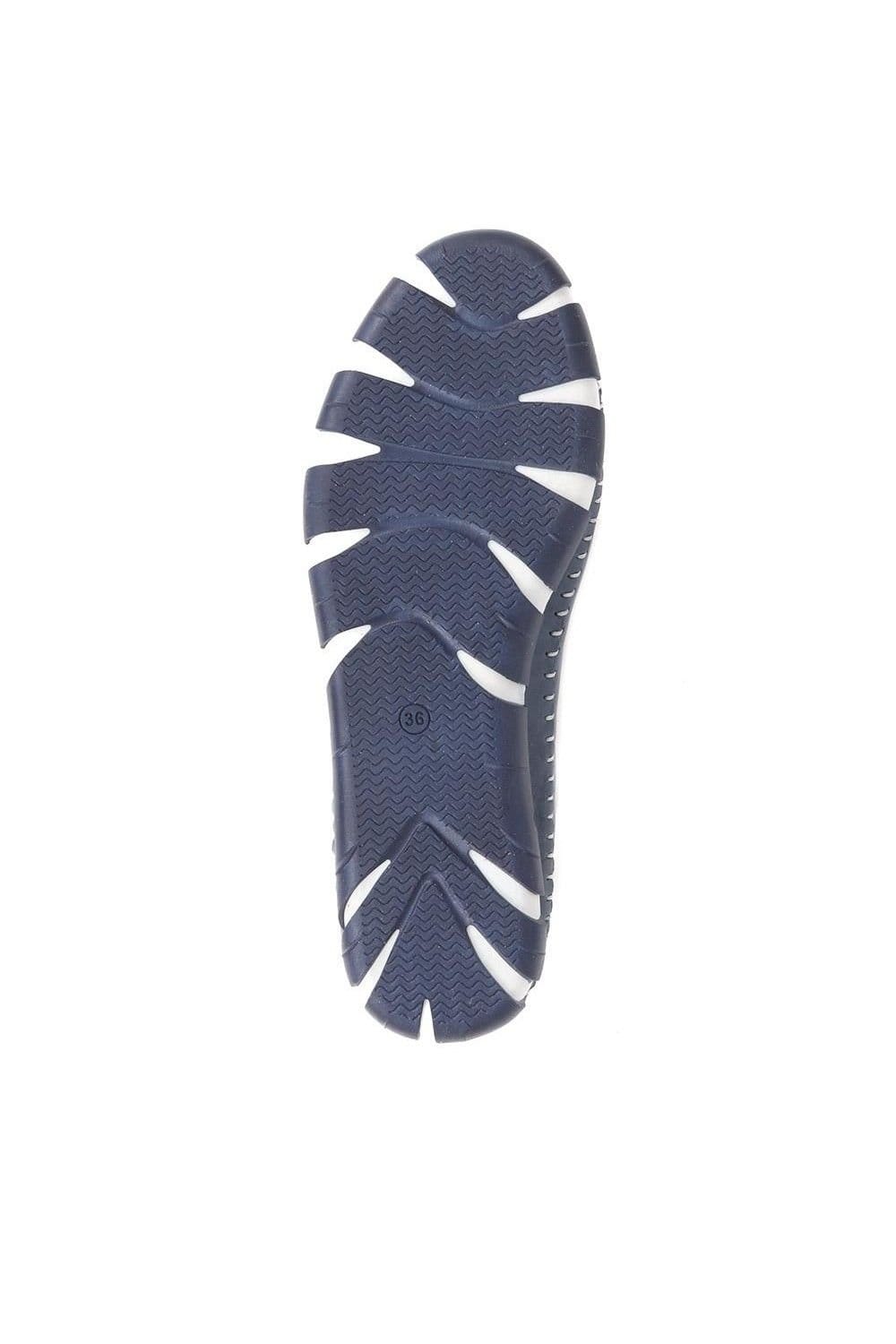 Pavers Pavers Women's Slip-On Leather Pumps in Navy - 4