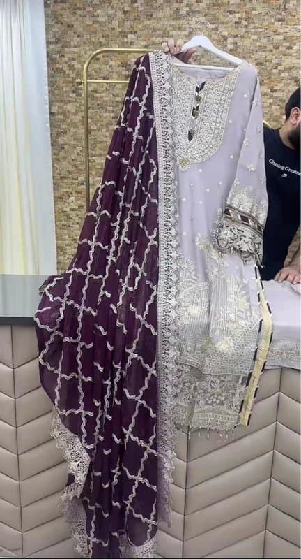 Purple Pakistani party wear dress