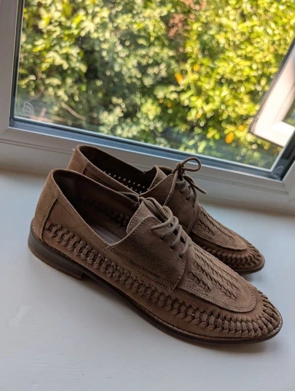 ASOS Design ASOS Design Mosely Tan Suede Woven Lace up Shoes UK 8