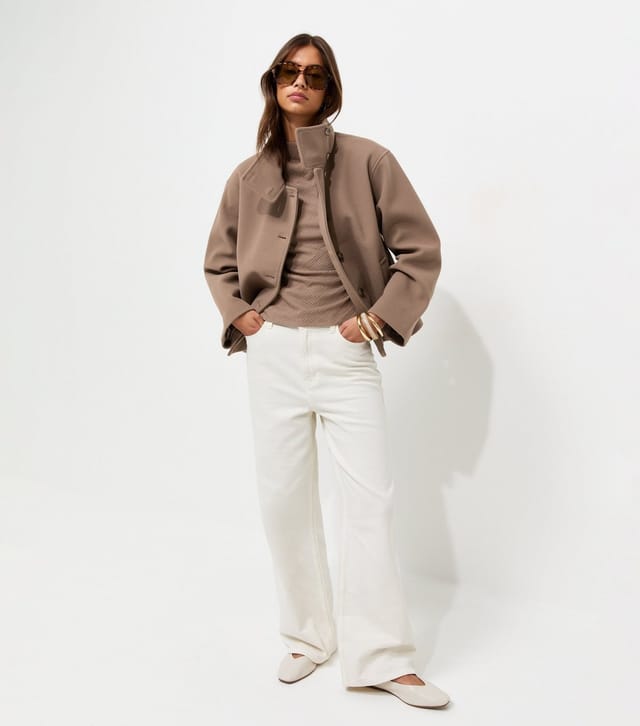 New Look Women's Mink Woven Funnel Neck Jacket New Look - 3