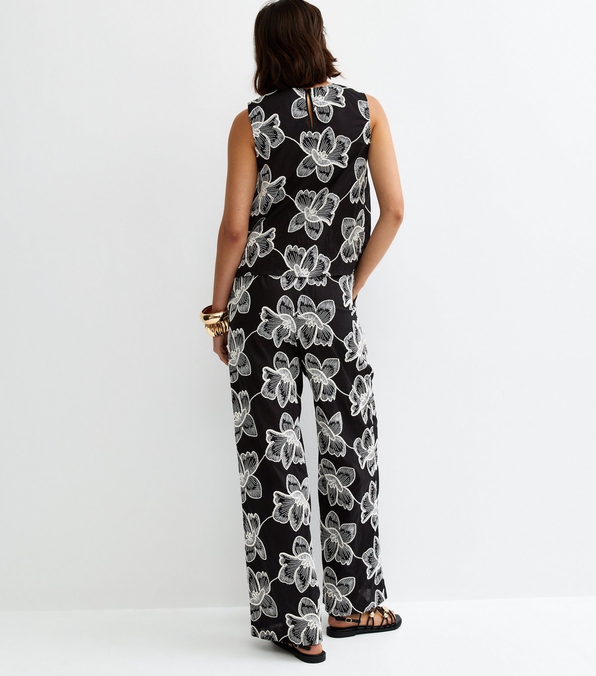 New Look Women's Black Cornelli Embroidered Trousers New Look - 4