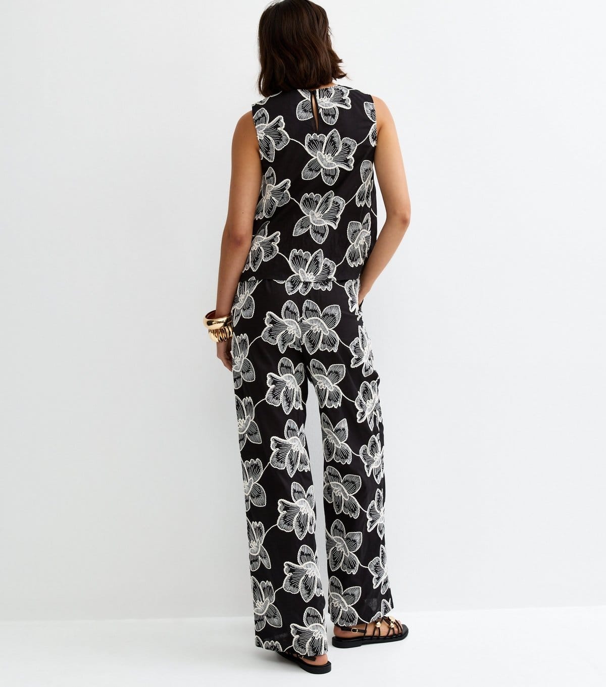 New Look Women's Black Cornelli Embroidered Trousers New Look - 4