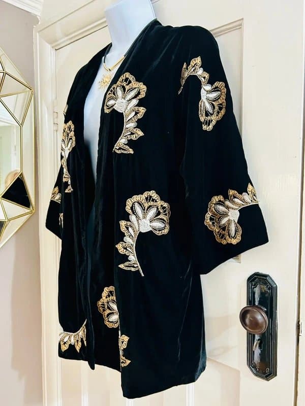 River Island Sequin embellished jacket kimono wedding special occasion festival holiday 12
