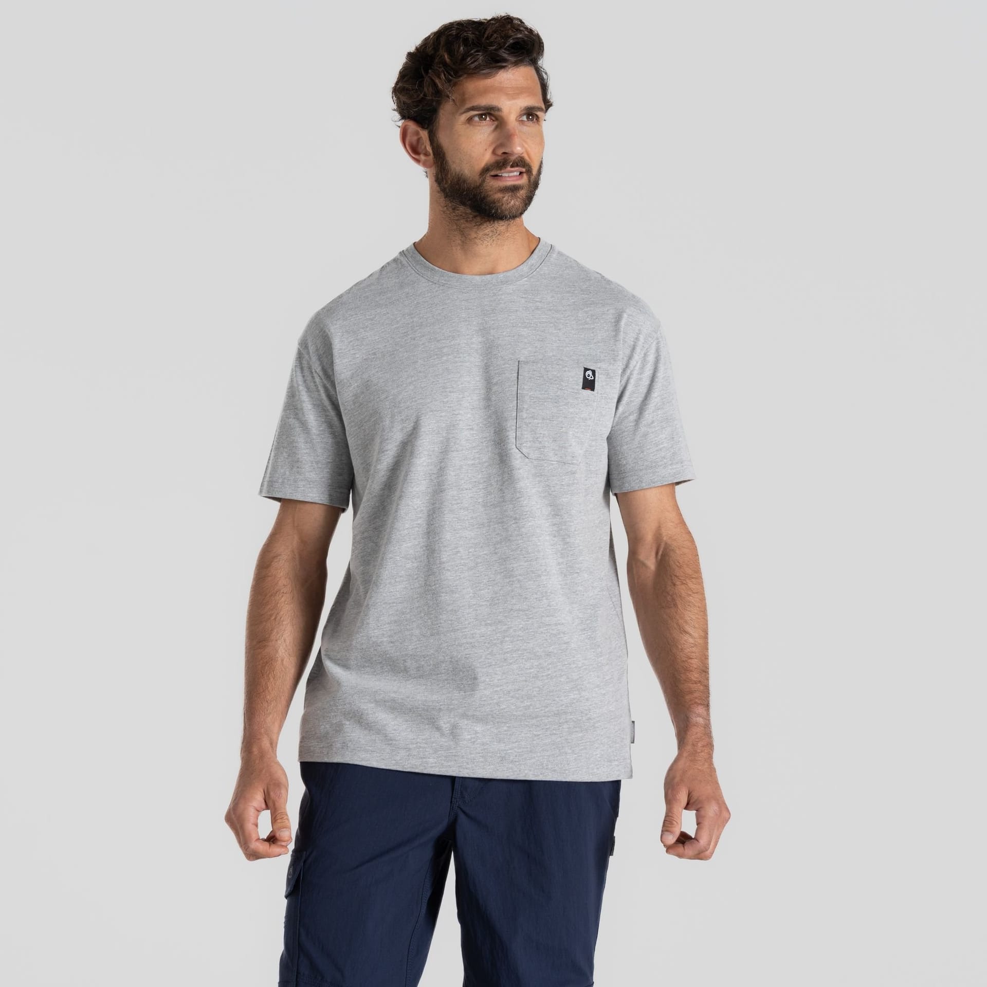 Craghoppers Craghoppers Men's 'Wakefield' Pocket Workwear Short Sleeved T-Shirt in Light Grey - 4