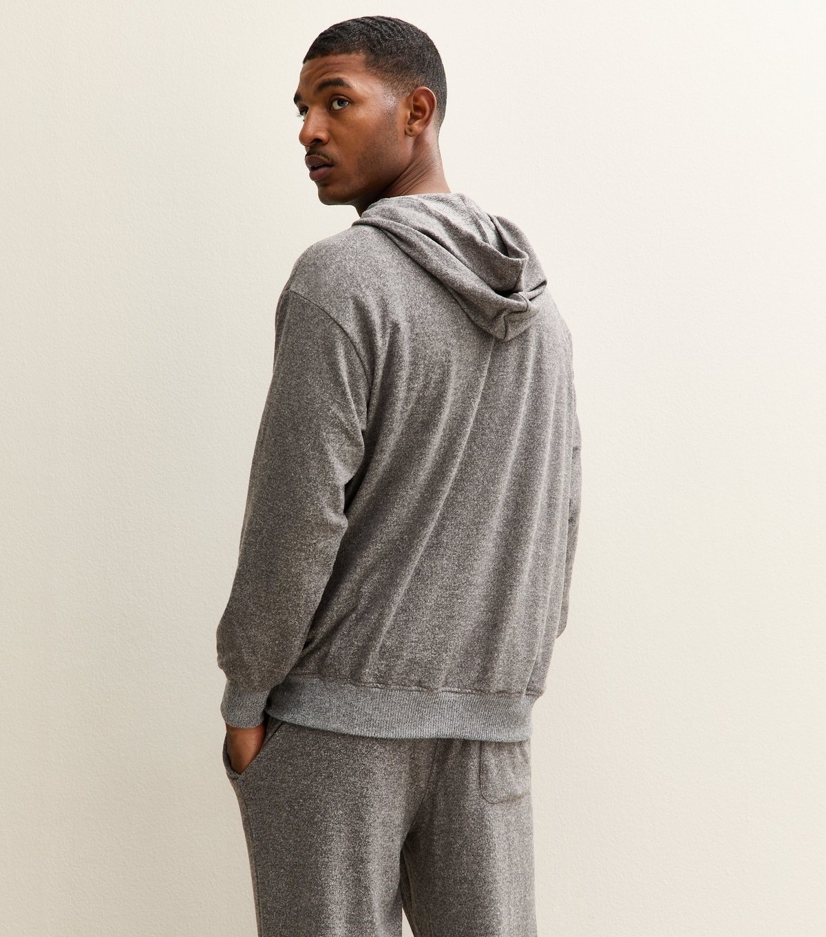 New Look Men's Grey Relaxed Super Soft Hoodie New Look - 4