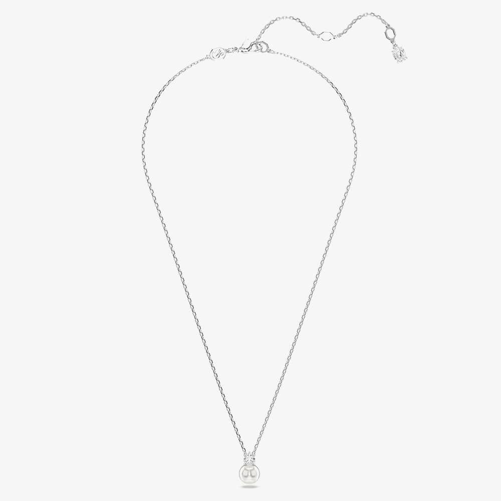 Swarovski Swarovski Women's Matrix Rhodium Plated Crystal Pearl Necklace 5693897 in White - 2