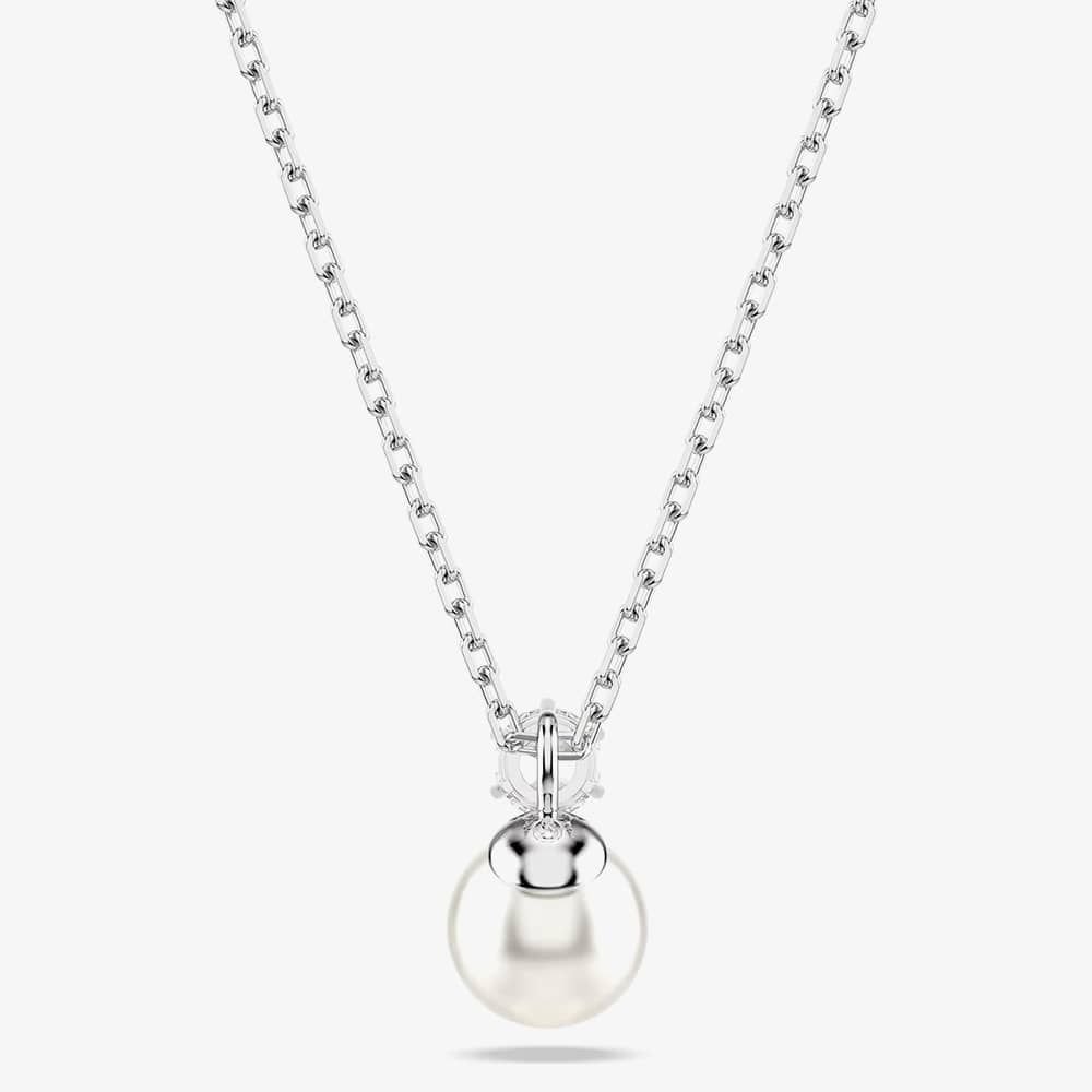 Swarovski Swarovski Women's Matrix Rhodium Plated Crystal Pearl Necklace 5693897 in White - 4