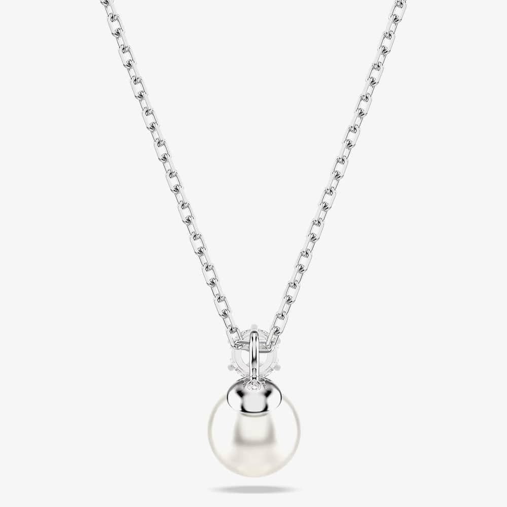 Swarovski Swarovski Women's Matrix Rhodium Plated Crystal Pearl Necklace 5693897 in White - 4