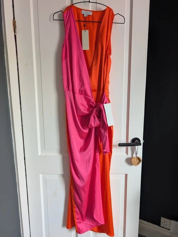 Never Fully Dressed Never Fully Dressed pink & orange silk dress BNTW