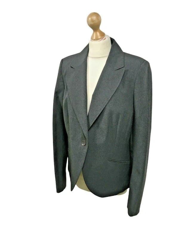 New Look New look women's grey blazer size xl 18 smart jacket eu46 vintage