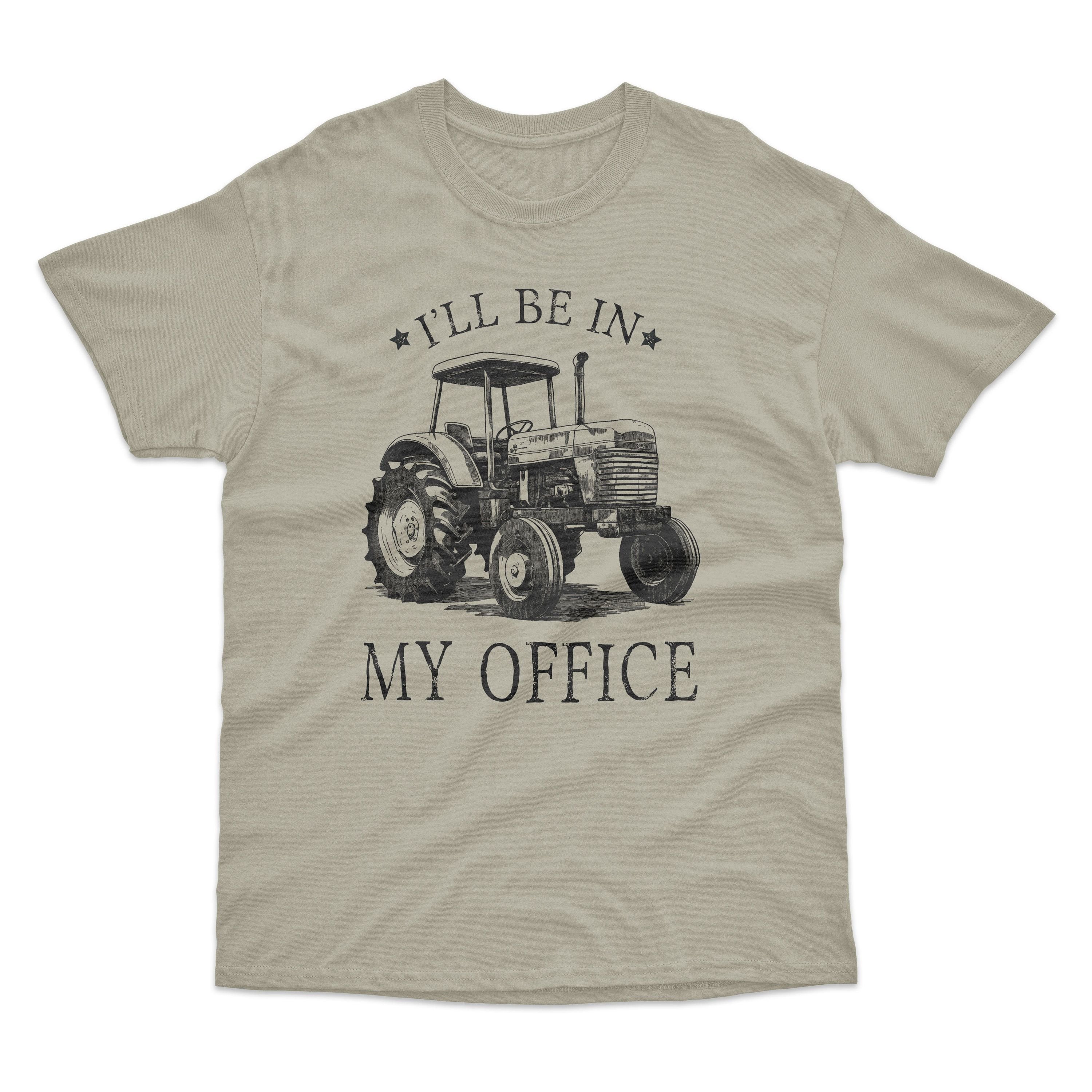 Bad Zebedee Bad Zebedee Men's Tractor Office T-Shirt in Light Khaki - 3