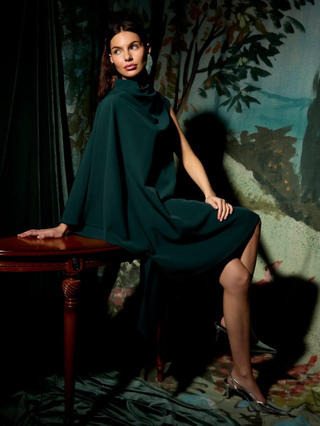 GWD by GEORGE W. DAVIES GWD by GEORGE W. DAVIES Women's GWD Rosalie Asymmetric Green Knee Length Dress - 3