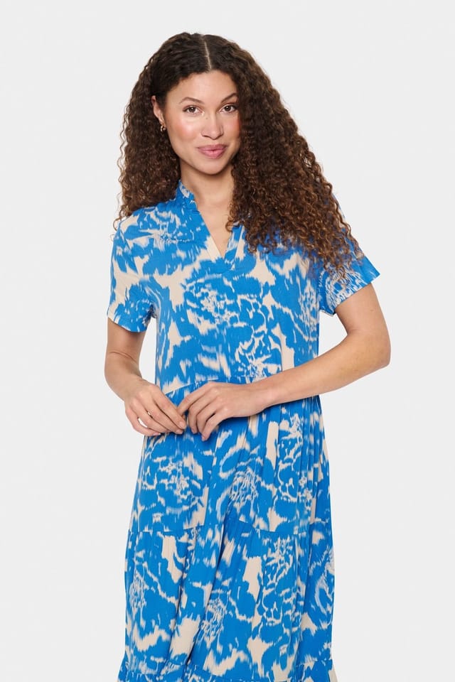 Saint Tropez Saint Tropez Women's EdaSz Short Sleeve Maxi Dress in Blue - 3