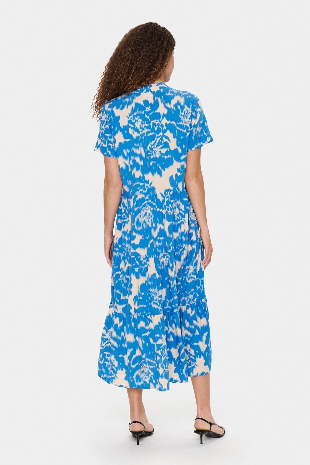 Saint Tropez Saint Tropez Women's EdaSz Short Sleeve Maxi Dress in Blue - 4