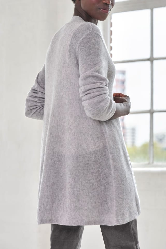 Pure Collection Pure Collection Women's Gassato Lightweight Cashmere Swing Cardigan in Grey - 3