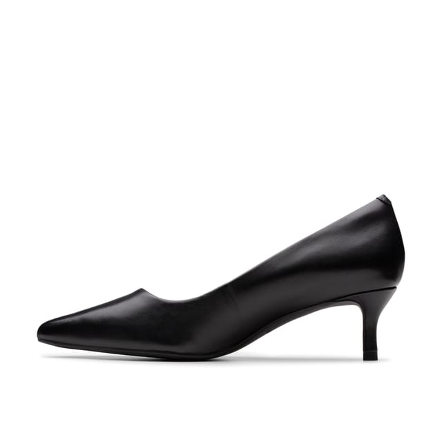 Clarks Clarks Women's Zarey Court Black Leather Court Shoes, Slip Ons, Heels - 2