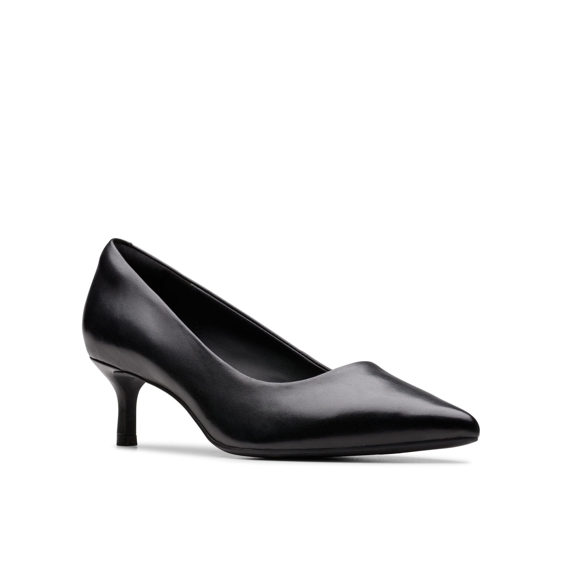 Clarks Clarks Women's Zarey Court Black Leather Court Shoes, Slip Ons, Heels - 4