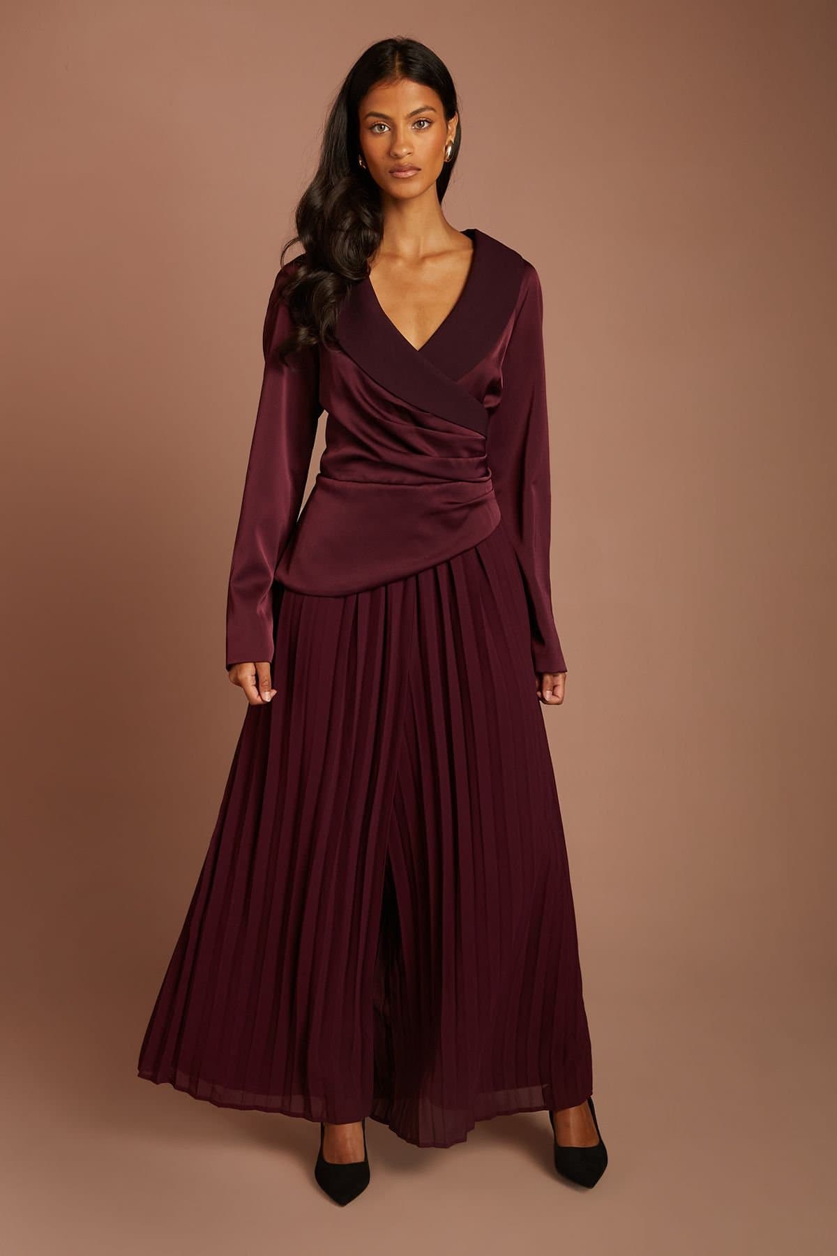 Coast Coast Women's Petite Tailored Pleat Trouser Jumpsuit in Fig